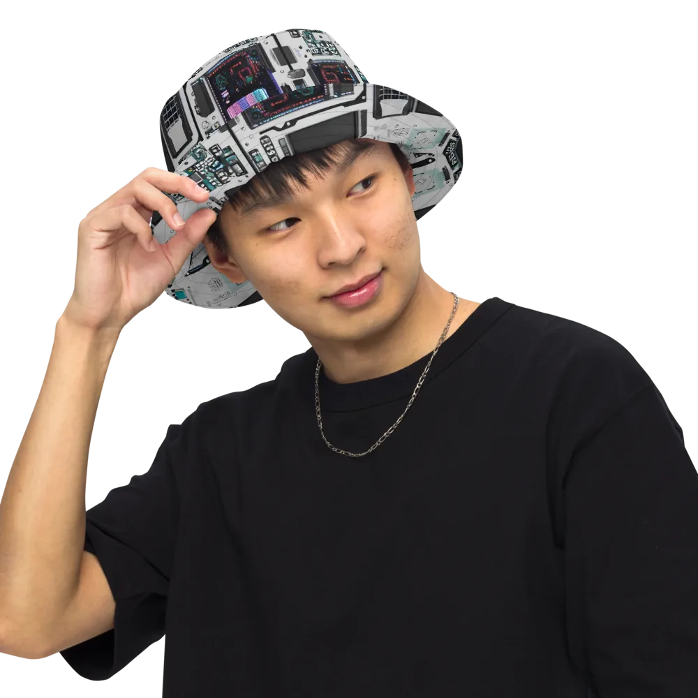 Wired Wonders on Reversible Bucket Hat — Front Inside