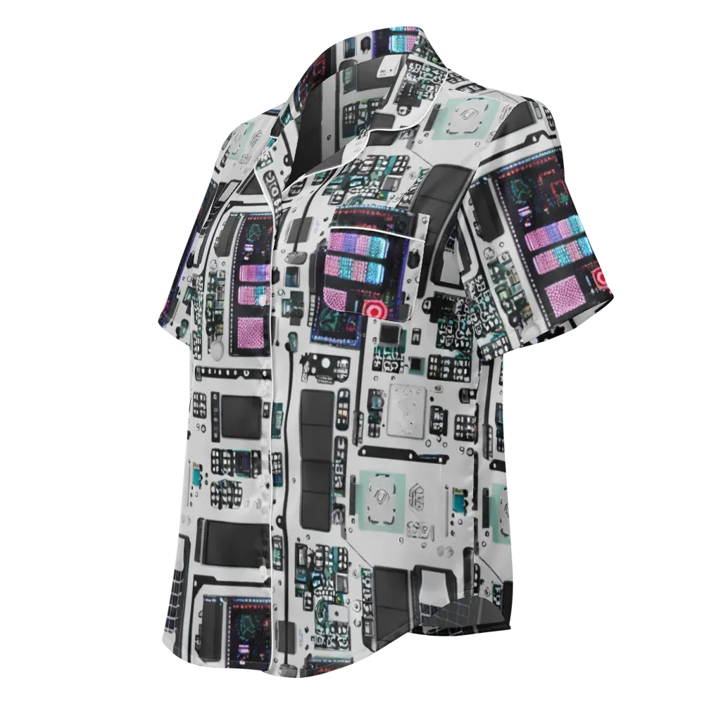Wired Wonders on Women's Short Sleeve Pajama Top — Left Front