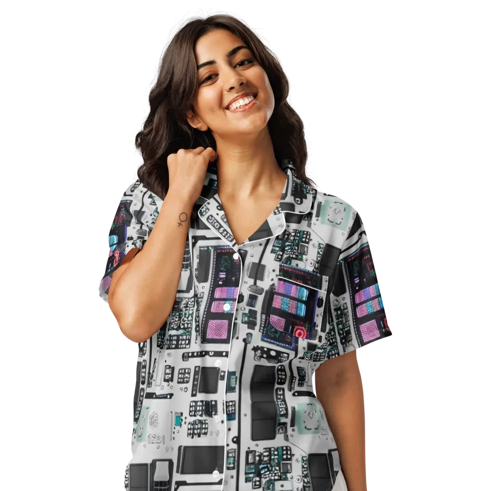 Wired Wonders on Women's Short Sleeve Pajama Top — Front