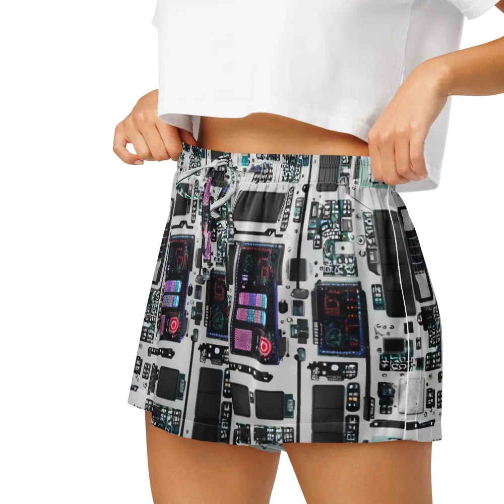 Wired Wonders on Women's Pajama Shorts — Left