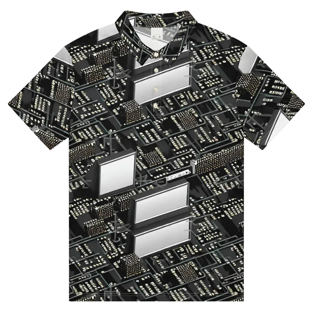 Electro Essence on Men's Slim Fit Polo Shirt — Front