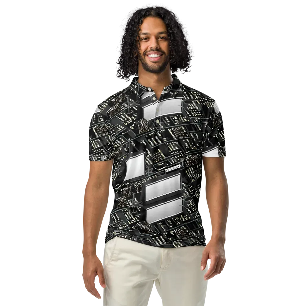 Electro Essence on Men's Slim Fit Polo Shirt — Front