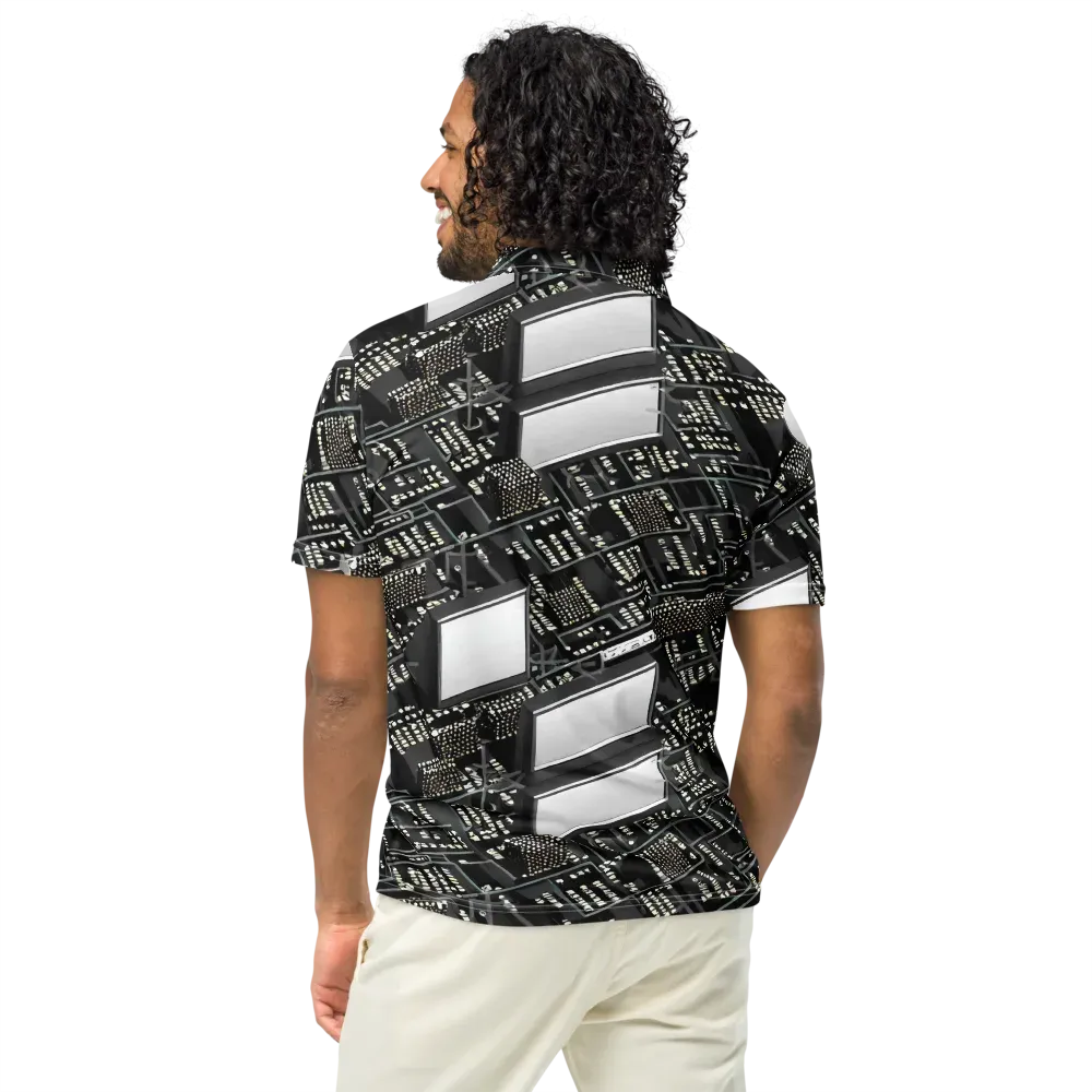 Electro Essence on Men's Slim Fit Polo Shirt — Back