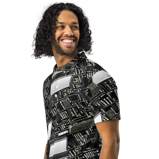 Electro Essence on a Men's Slim Fit Polo Shirt