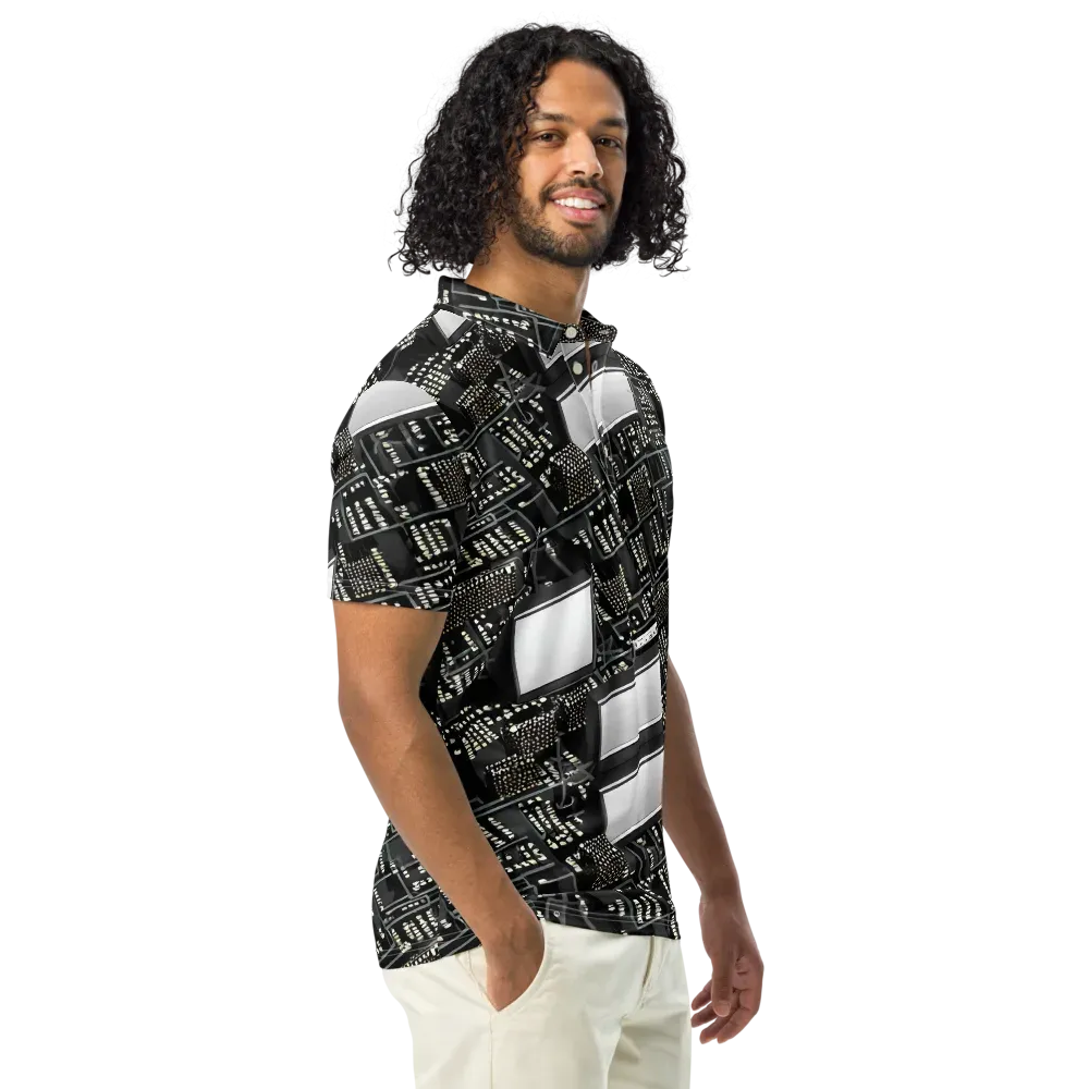Electro Essence on Men's Slim Fit Polo Shirt — Right Front