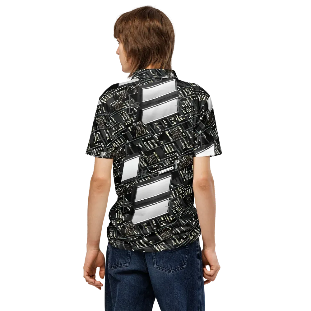 Electro Essence on Men's Slim Fit Polo Shirt — Back