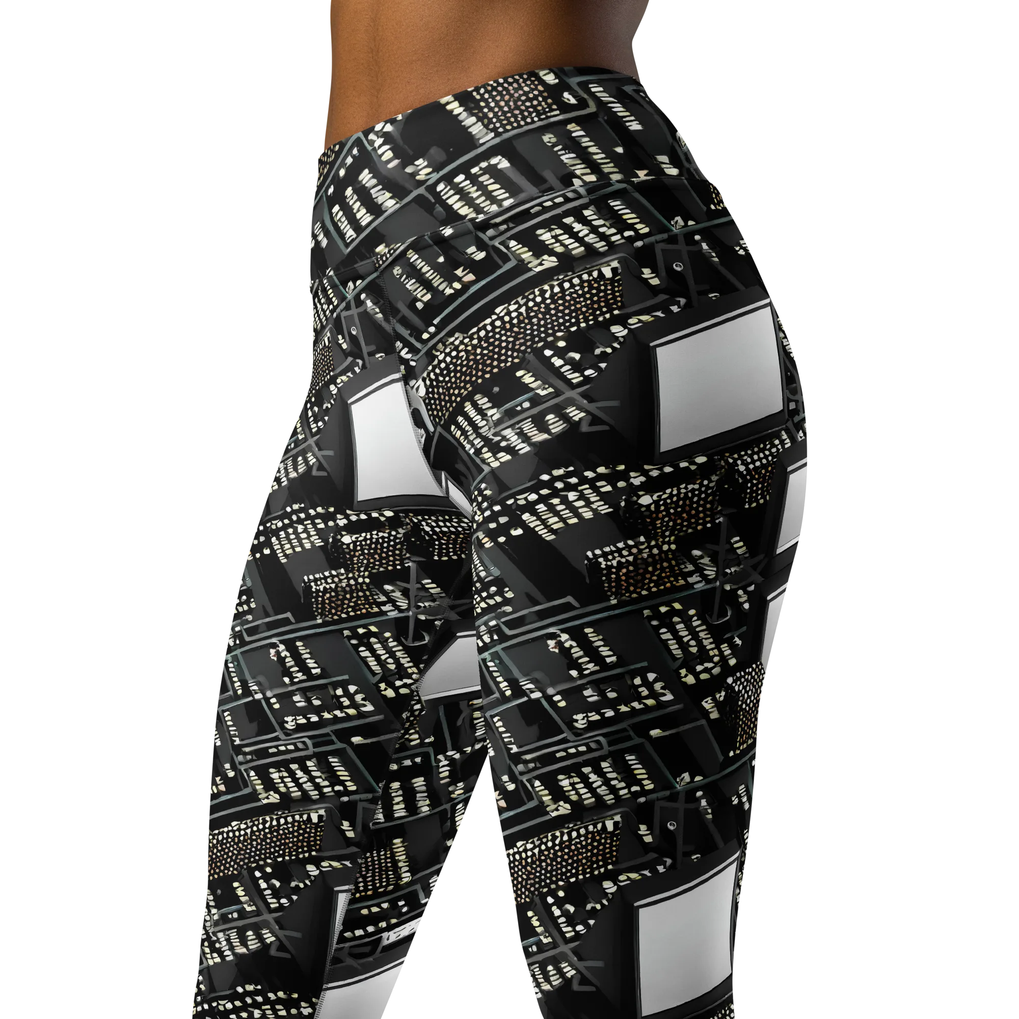 Electro Essence on Yoga Leggings — Left Front