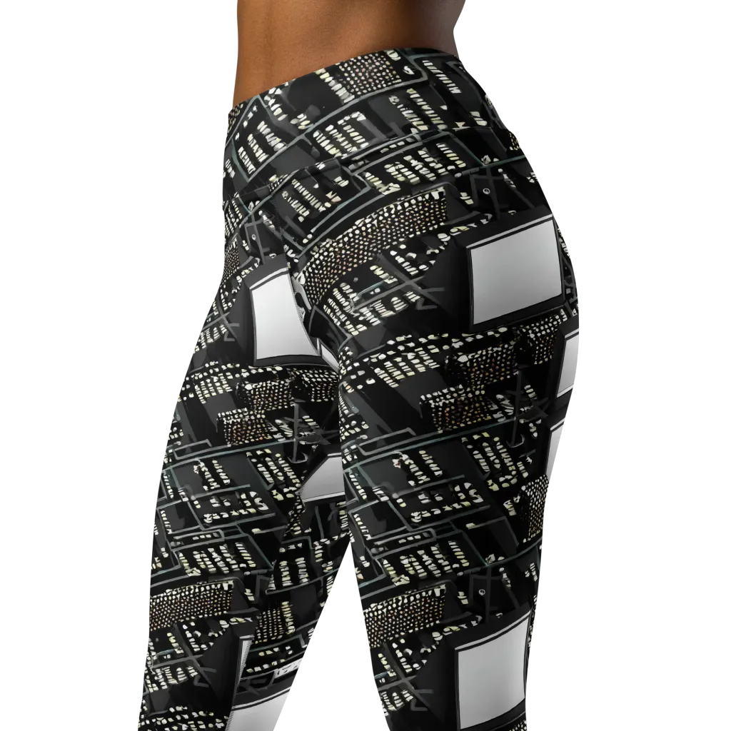 Electro Essence on Yoga Leggings — Left Front