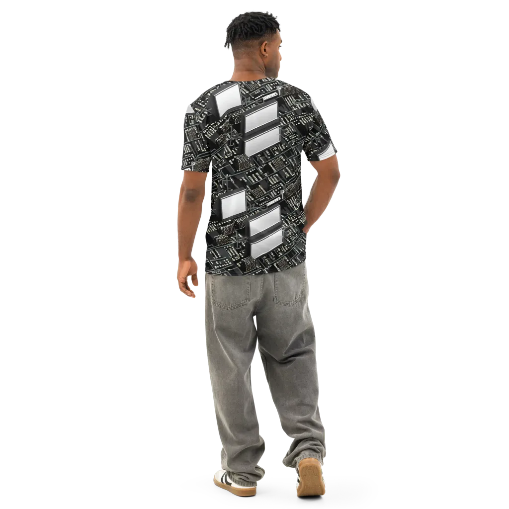 Electro Essence on Men's Cotton Crew Neck T-Shirt — Back