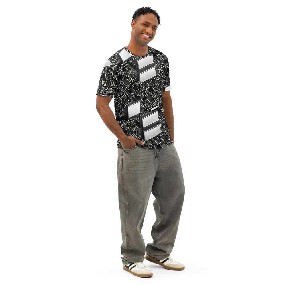 Electro Essence on Men's Cotton Crew Neck T-Shirt — Right Front