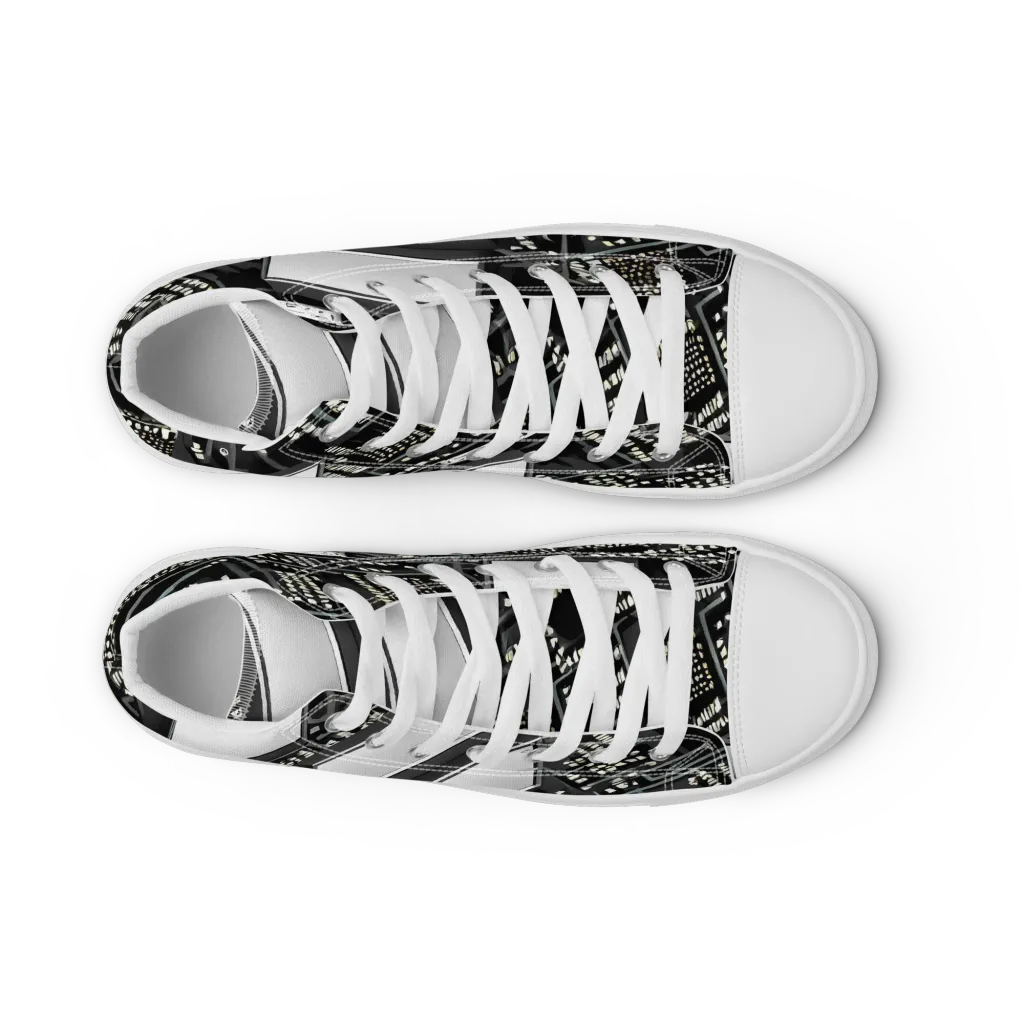 Electro Essence on Men's High Top Canvas Shoes — Front