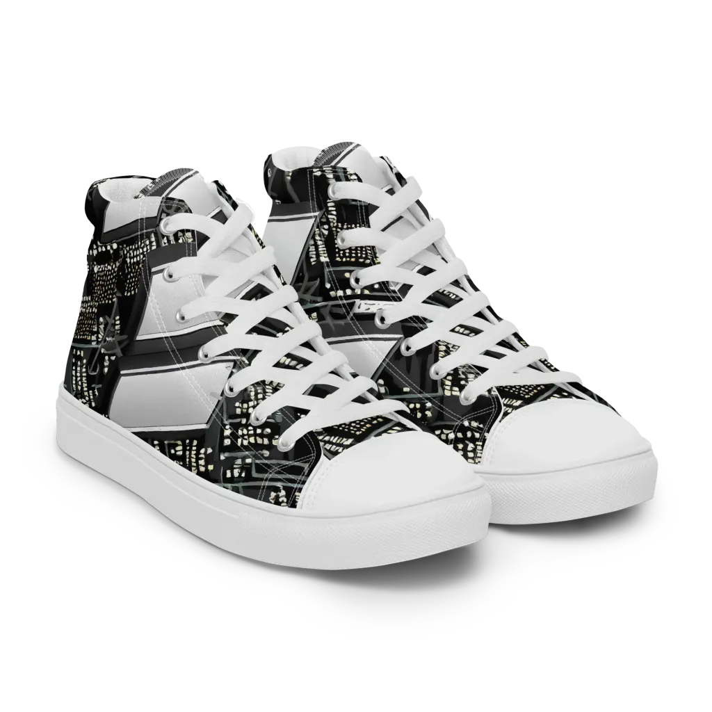 Electro Essence on Men's High Top Canvas Shoes — Right Front
