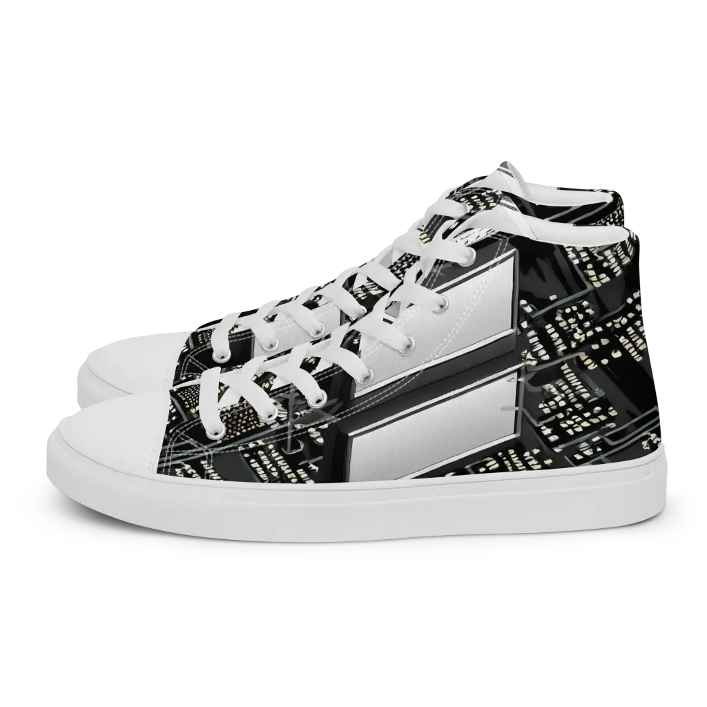 Electro Essence on Men's High Top Canvas Shoes — Left