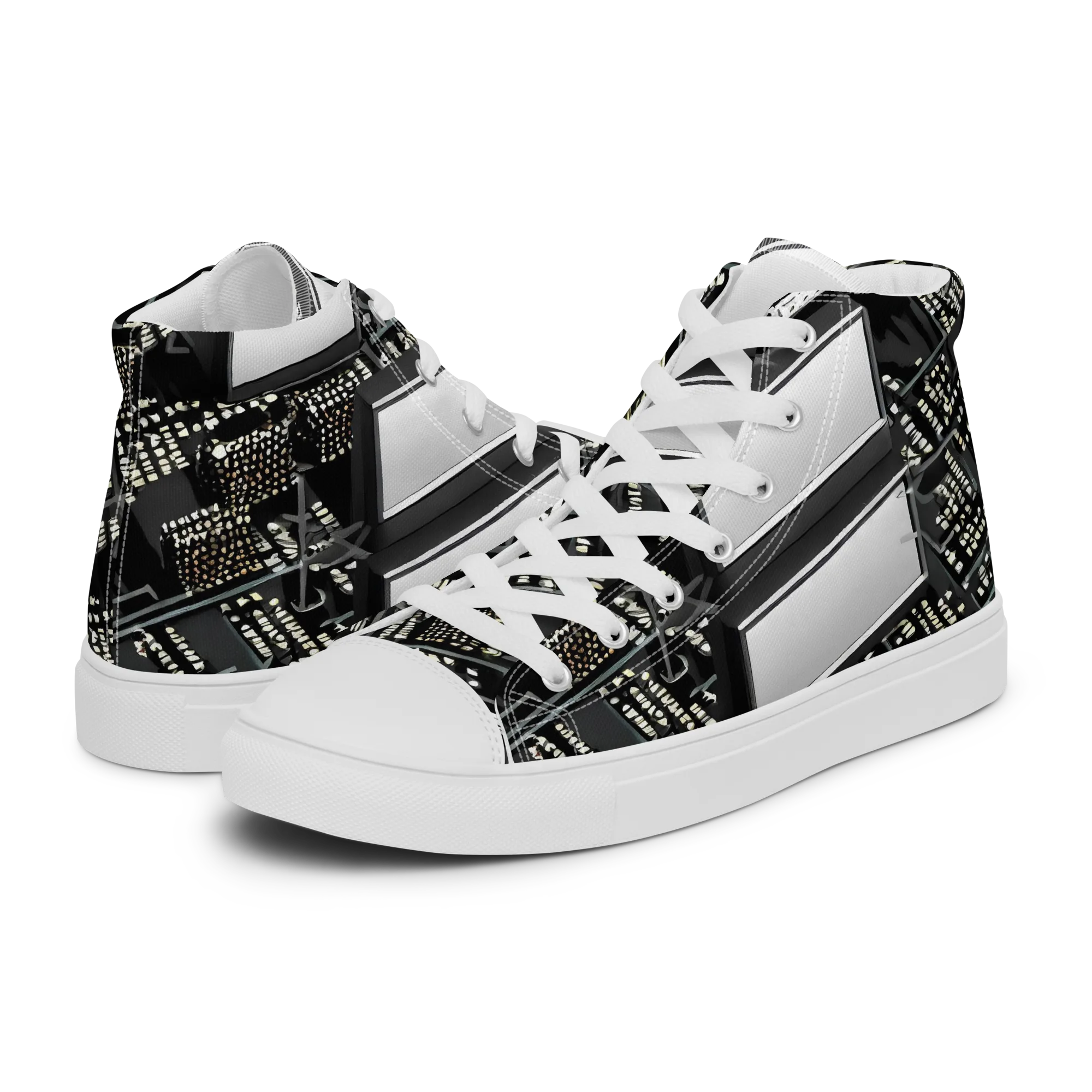 Electro Essence on Men's High Top Canvas Shoes — Left