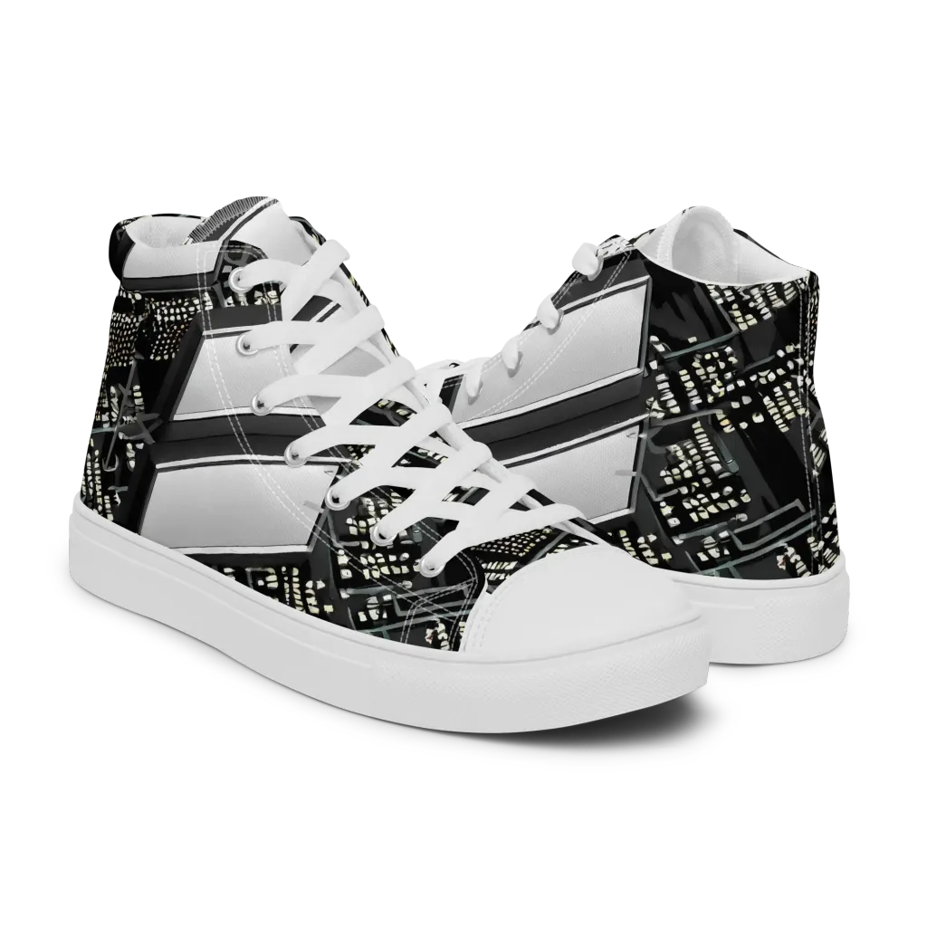 Electro Essence on Men's High Top Canvas Shoes — Right