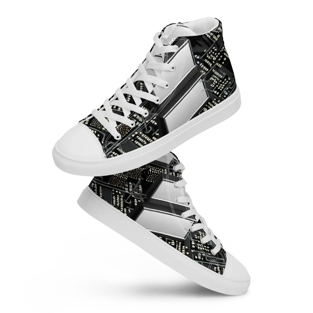 Electro Essence on Men's High Top Canvas Shoes — Front