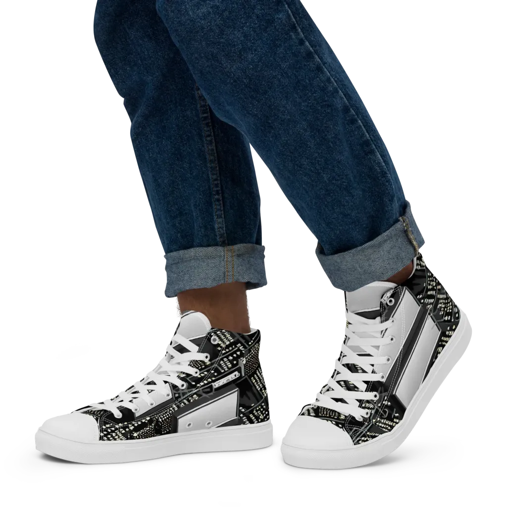 Electro Essence on Men's High Top Canvas Shoes — Left
