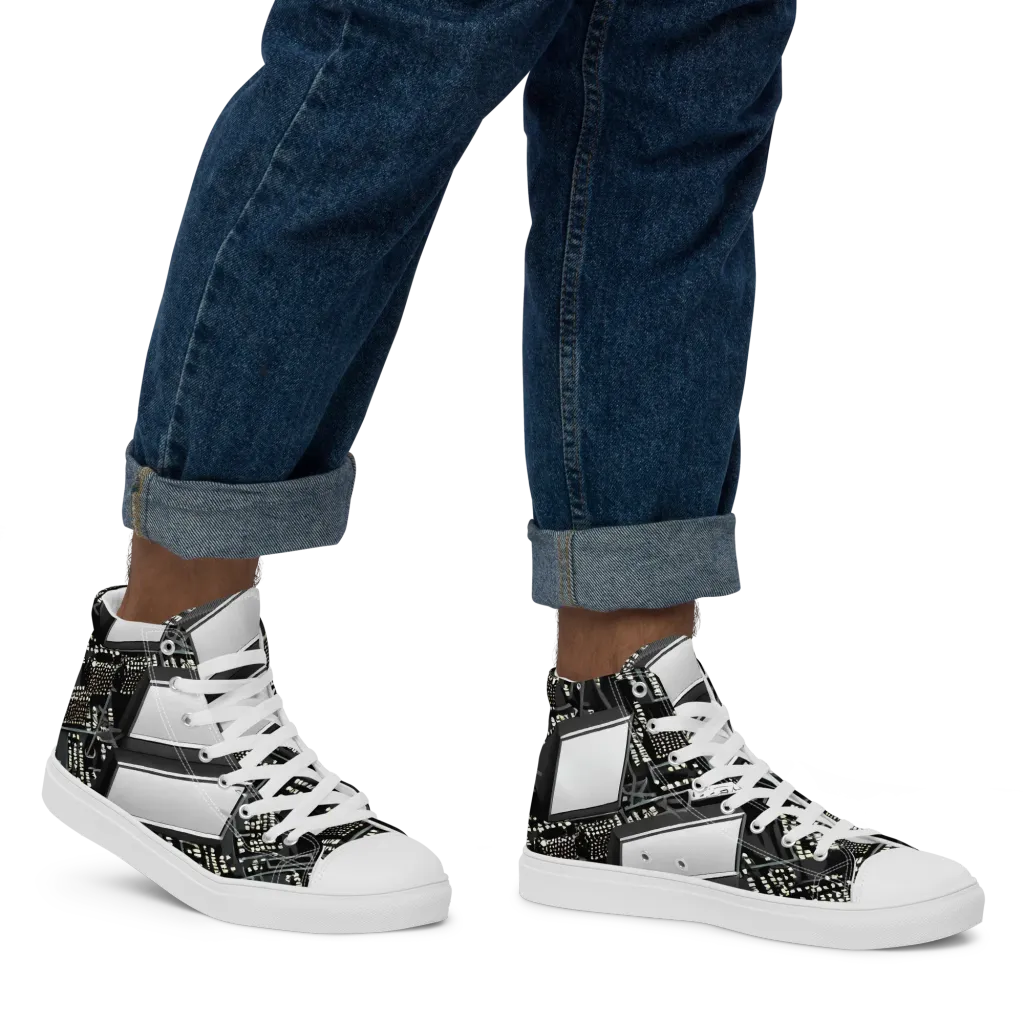 Electro Essence on Men's High Top Canvas Shoes — Right
