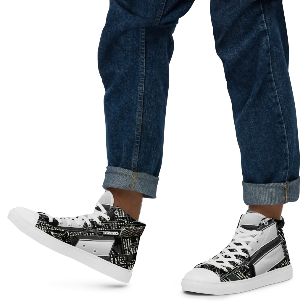 Electro Essence on Men's High Top Canvas Shoes — Left