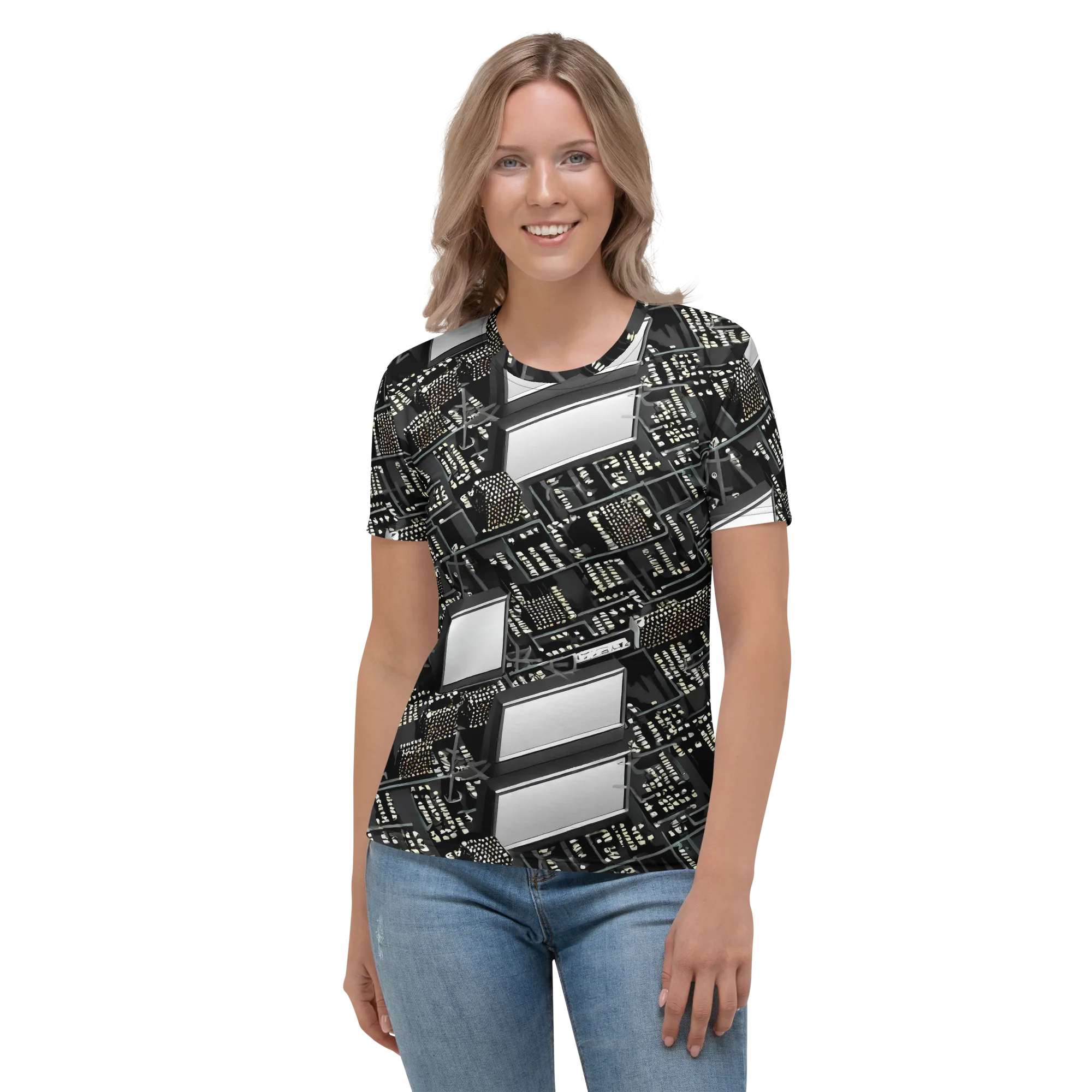 Electro Essence on Women's Crew Neck T-Shirt — Front