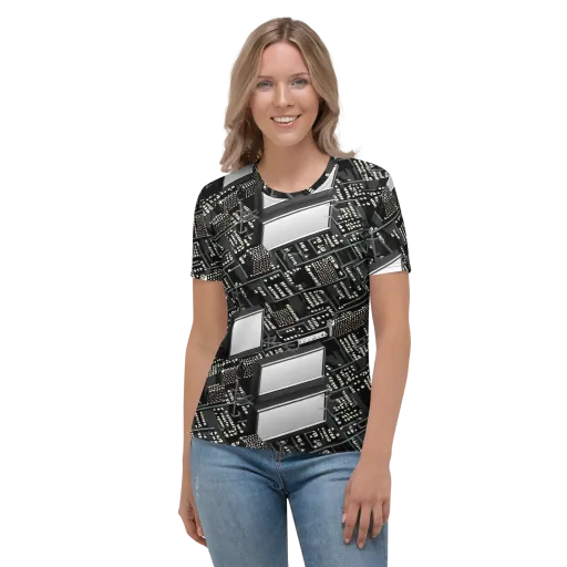 Electro Essence on a Women's Crew Neck T-Shirt