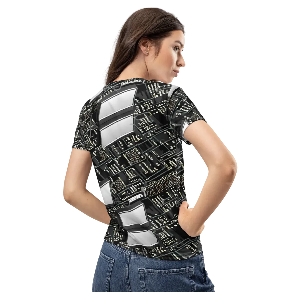 Electro Essence on Women's Crew Neck T-Shirt — Back