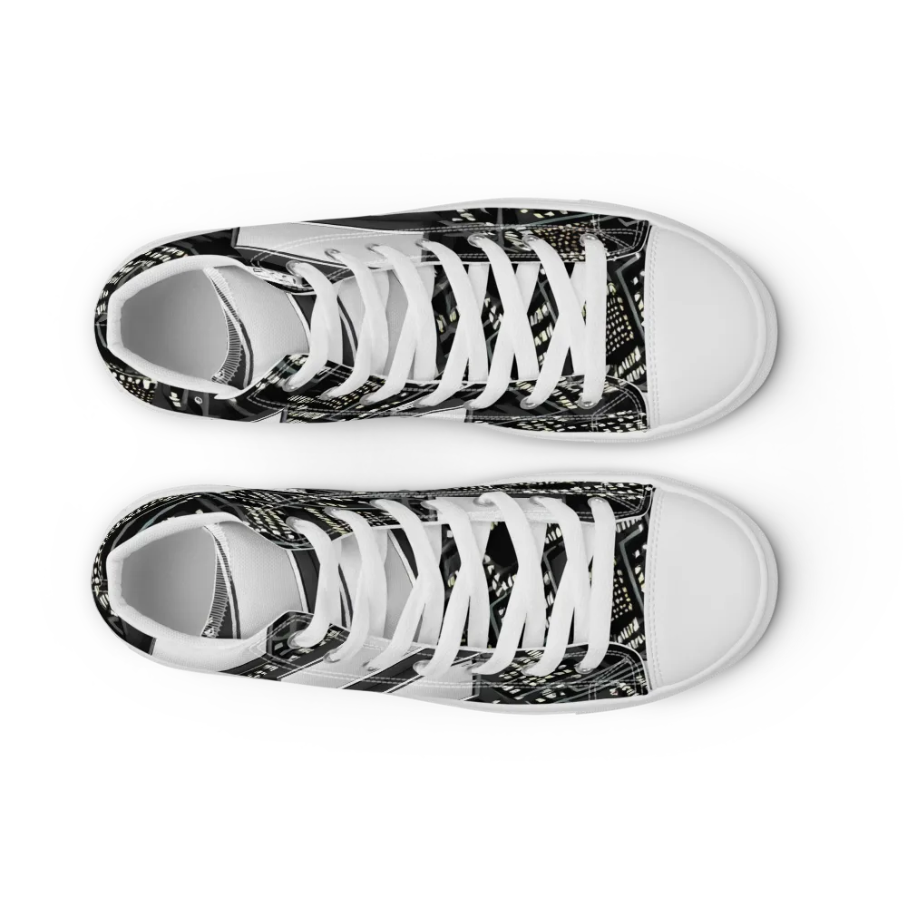 Electro Essence on Women's High Top Canvas Shoes — Front