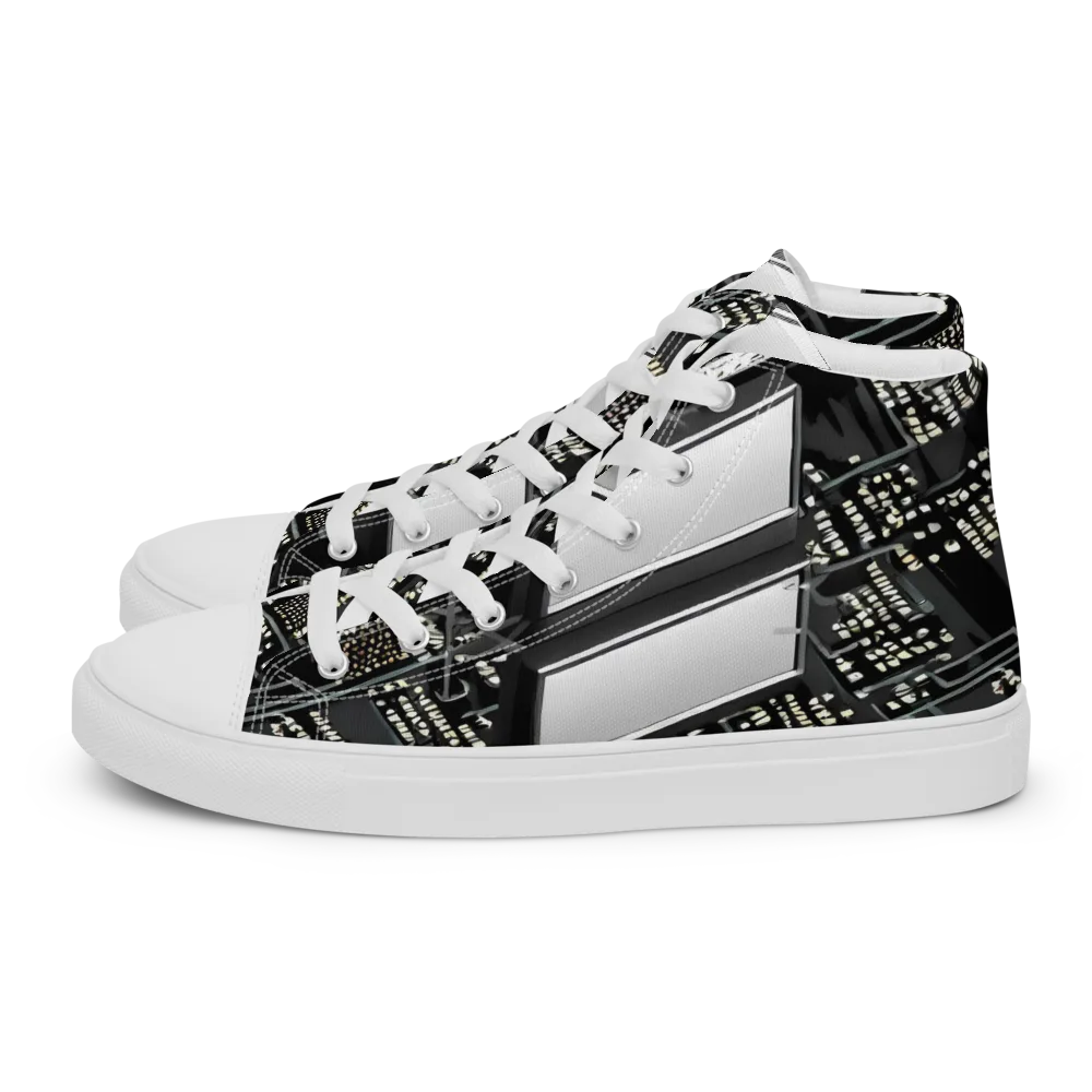 Electro Essence on Women's High Top Canvas Shoes — Left