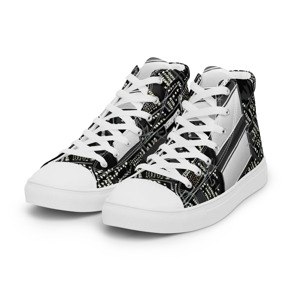 Electro Essence on Women's High Top Canvas Shoes — Left Front