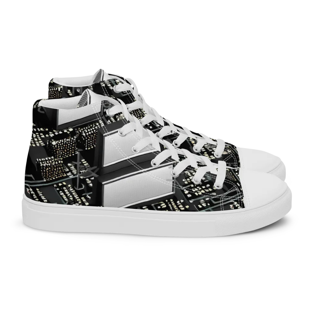 Electro Essence on Women's High Top Canvas Shoes — Right