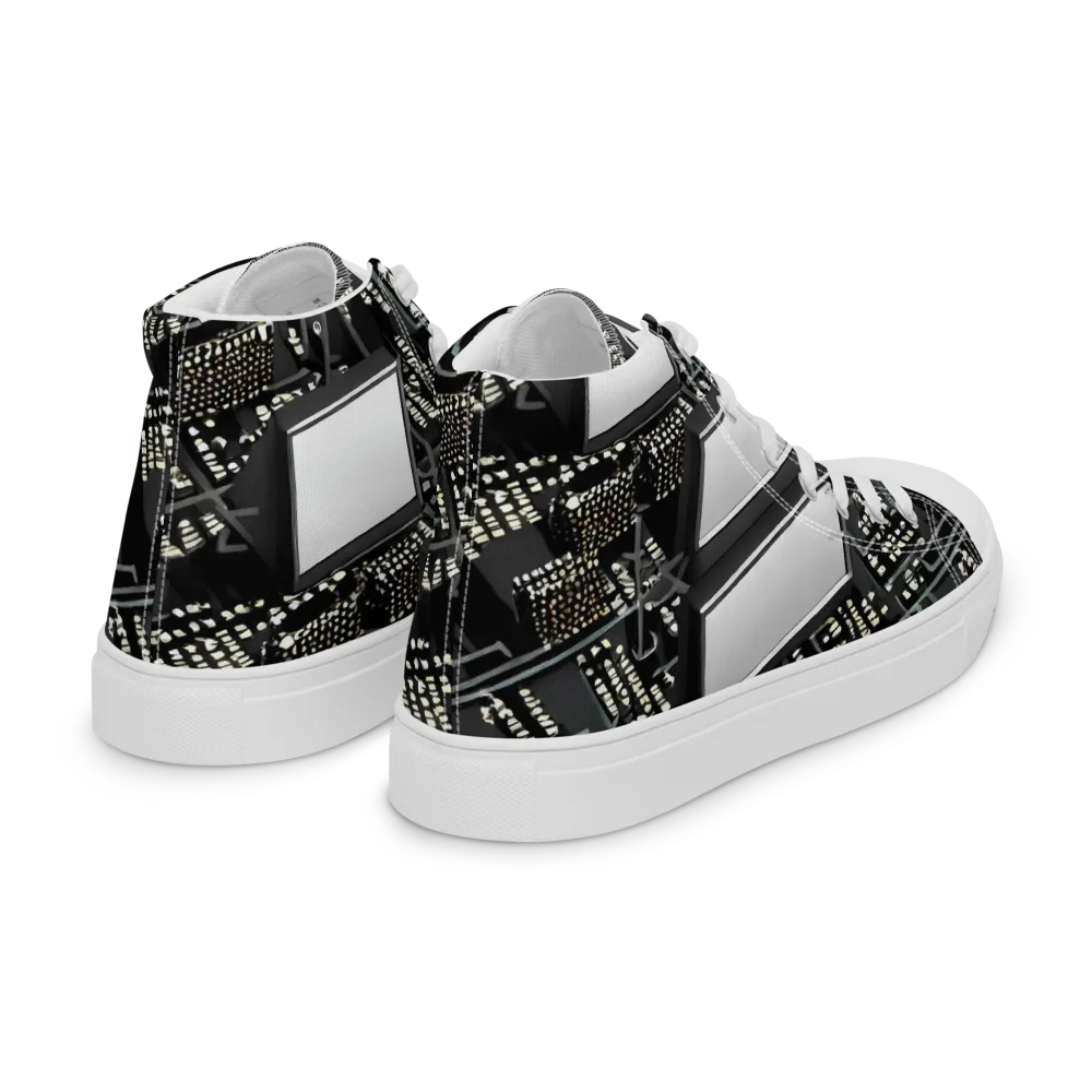 Electro Essence on Women's High Top Canvas Shoes — Right Back