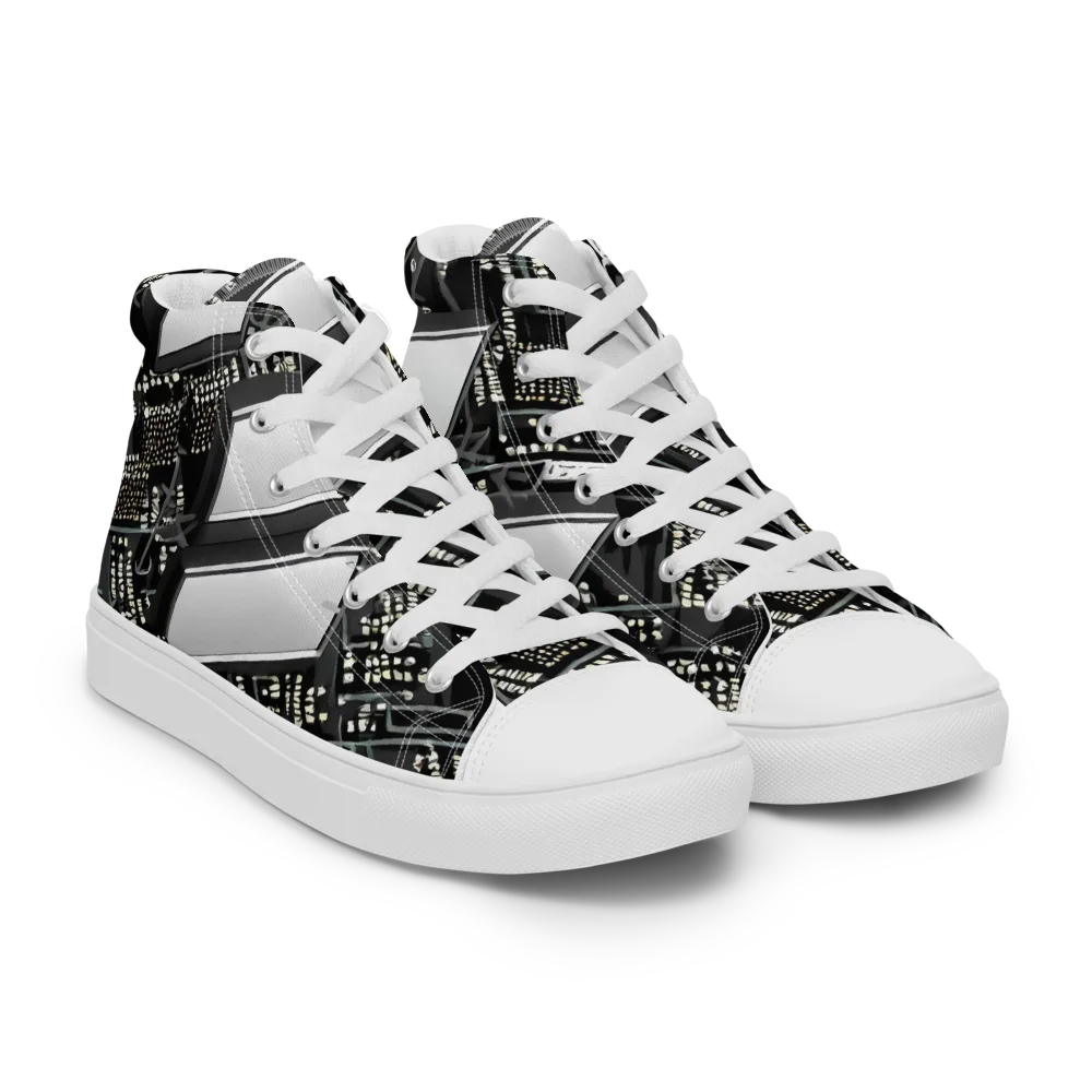 Electro Essence on Women's High Top Canvas Shoes — Right Front