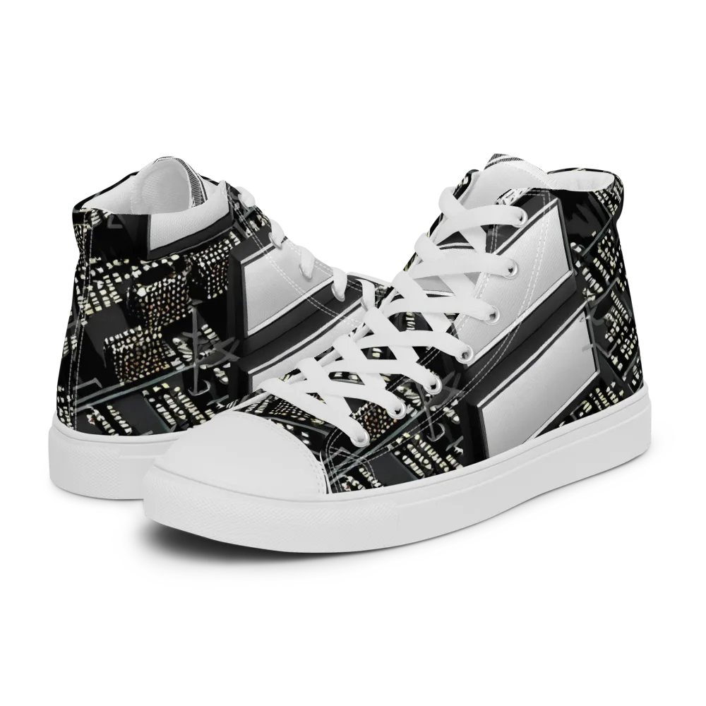 Electro Essence on Women's High Top Canvas Shoes — Left