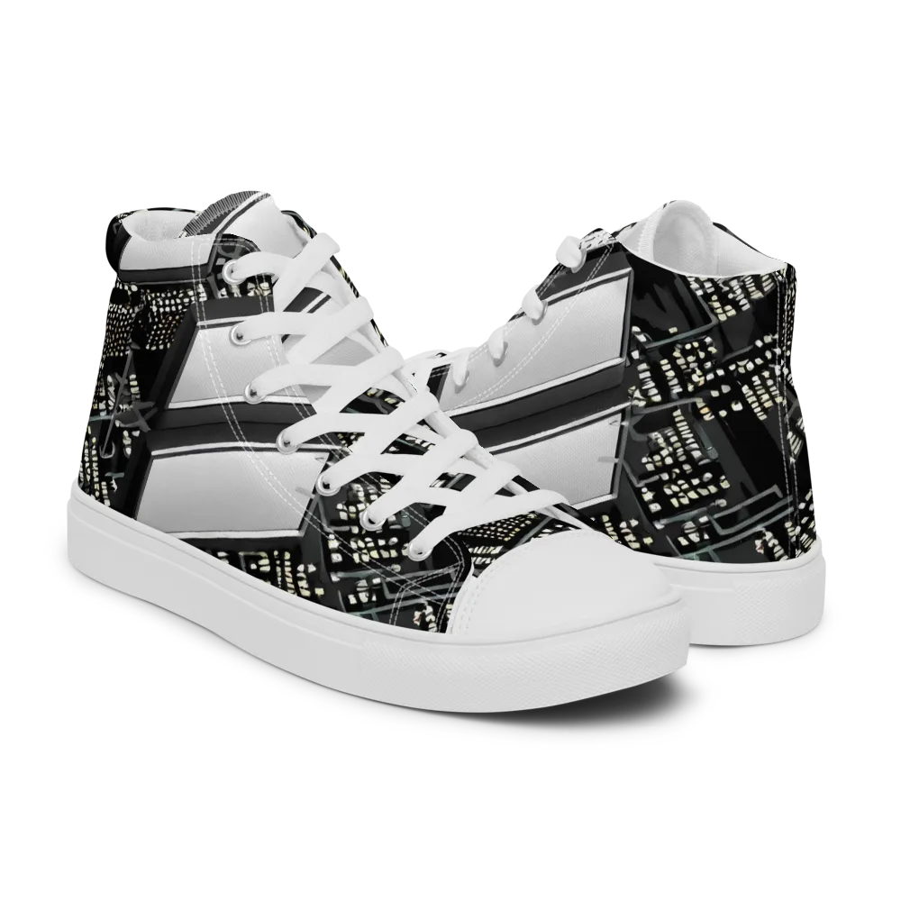 Electro Essence on Women's High Top Canvas Shoes — Right