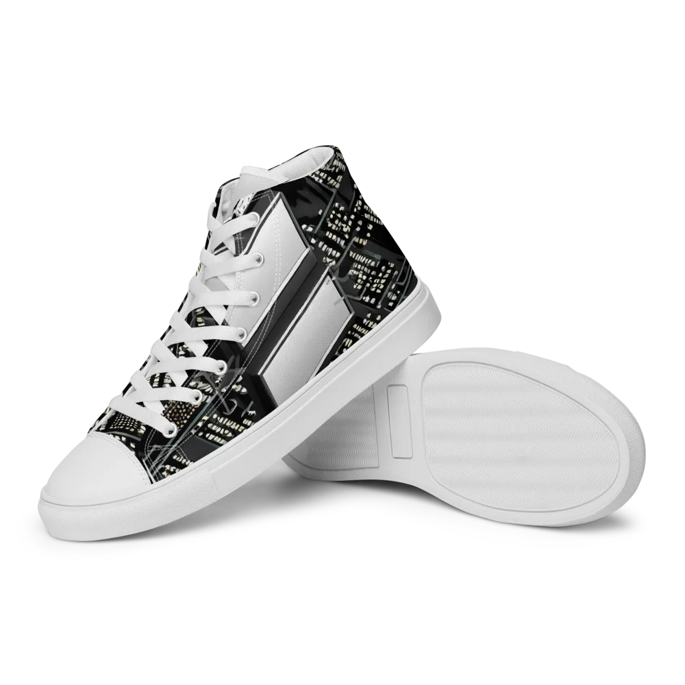 Electro Essence on Women's High Top Canvas Shoes — Left