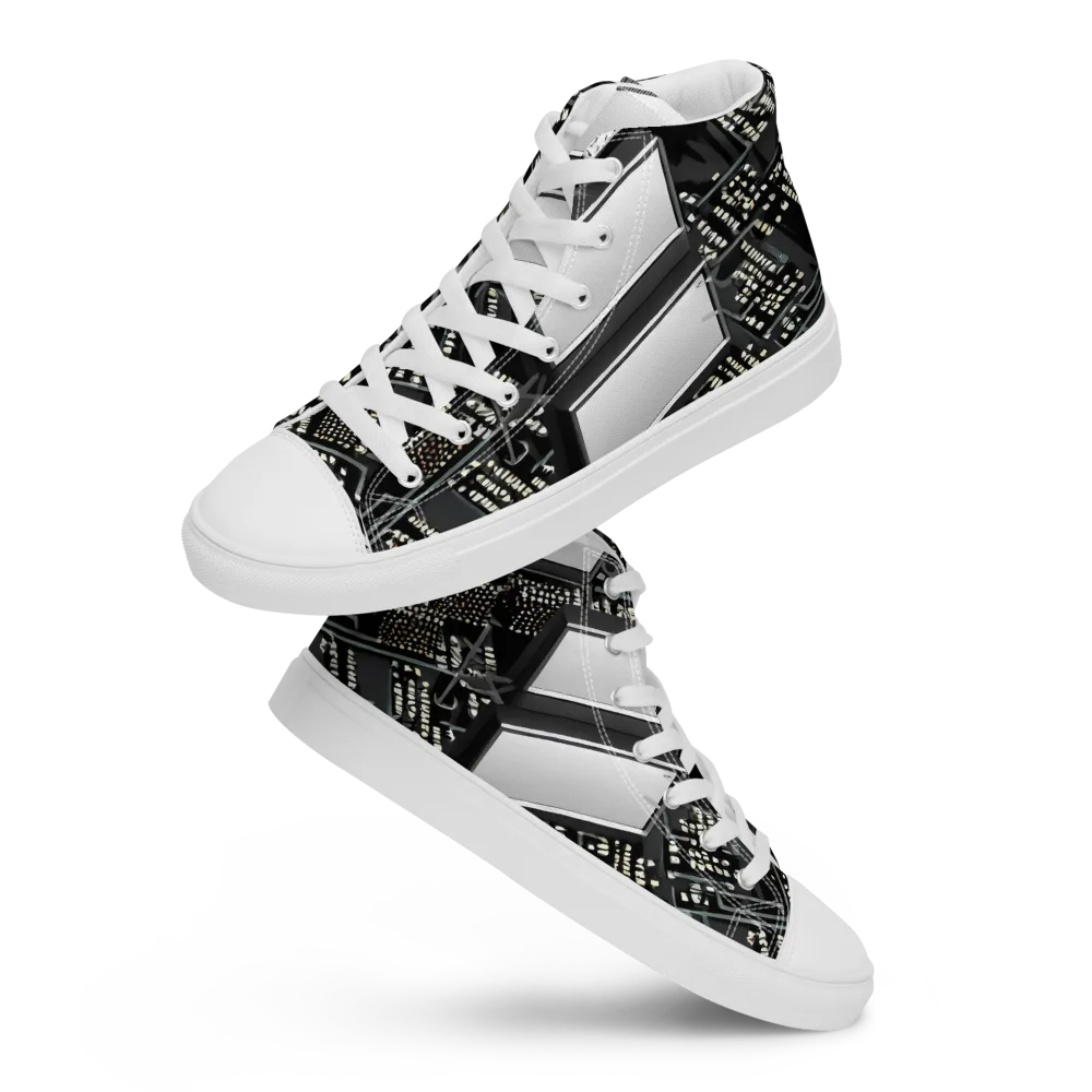 Electro Essence on Women's High Top Canvas Shoes — Front