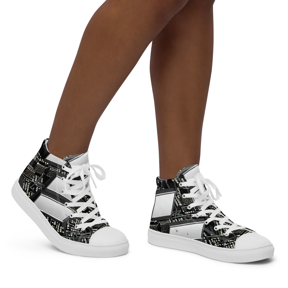 Electro Essence on Women's High Top Canvas Shoes — Right