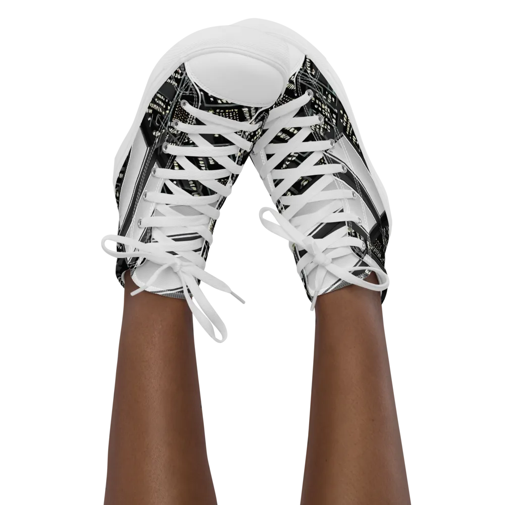 Electro Essence on Women's High Top Canvas Shoes — Front