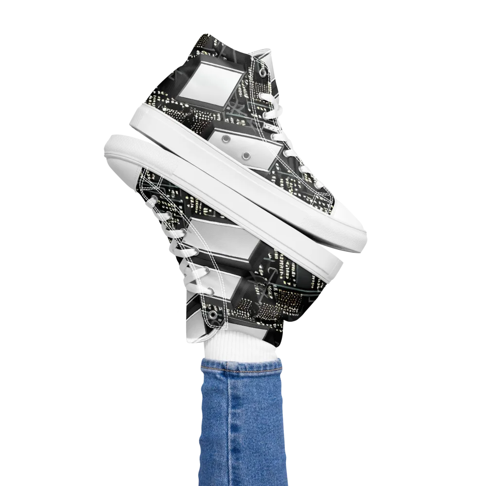 Electro Essence on Women's High Top Canvas Shoes — Left