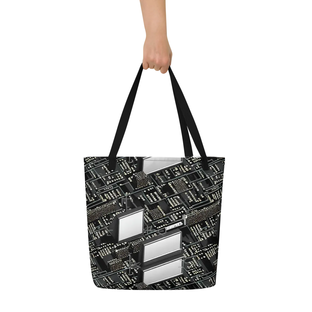 Electro Essence on Large Tote Bag W/ Pocket — Front