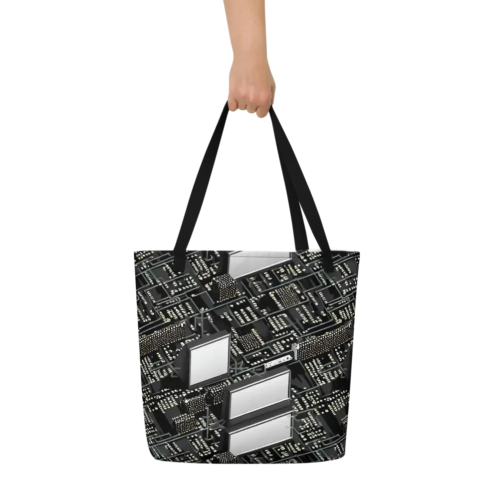 Electro Essence on Large Tote Bag W/ Pocket — Front