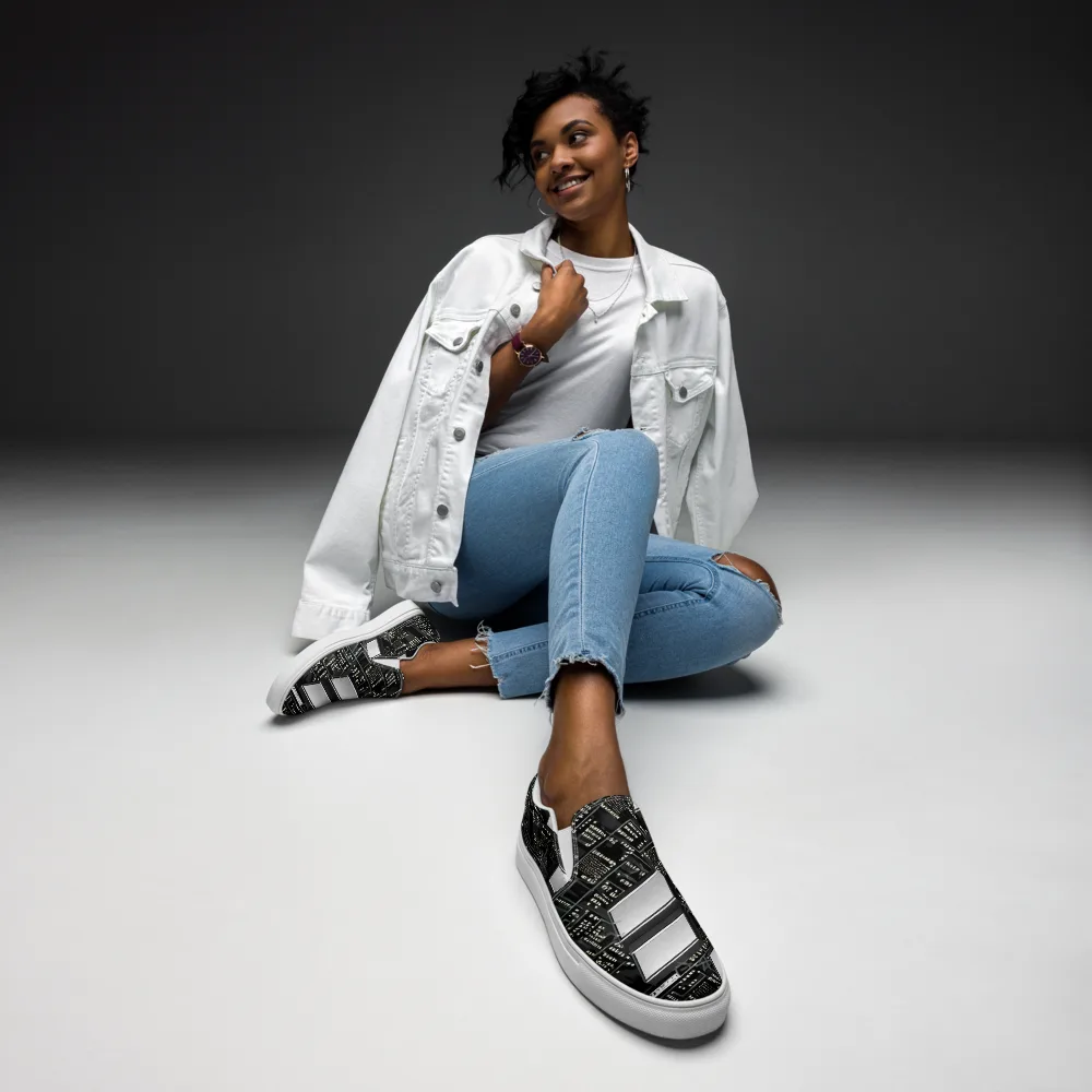 Electro Essence on Women's Slip-On Canvas Shoes — Front