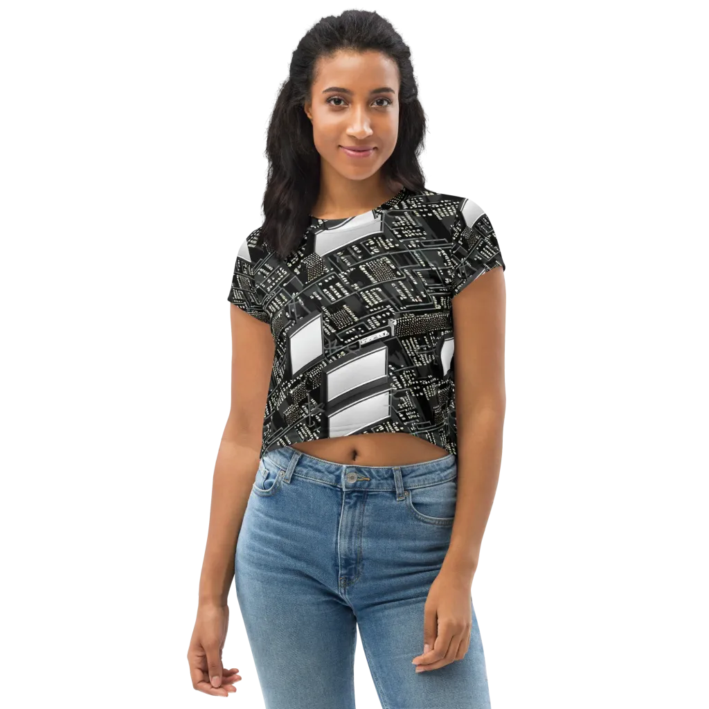 Electro Essence on Crop Tee — Front