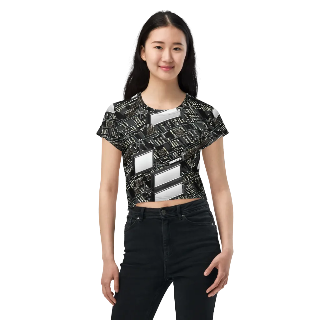 Electro Essence on Crop Tee — Front