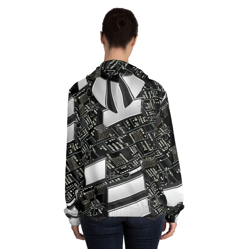 Electro Essence on Women's Full-Zip Hoodie — Back On Person