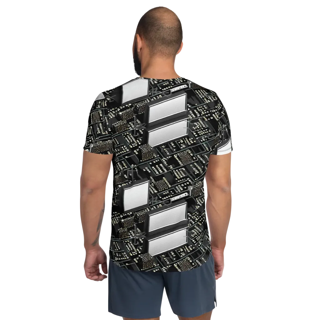 Electro Essence on Men's Athletic T-Shirt — Back