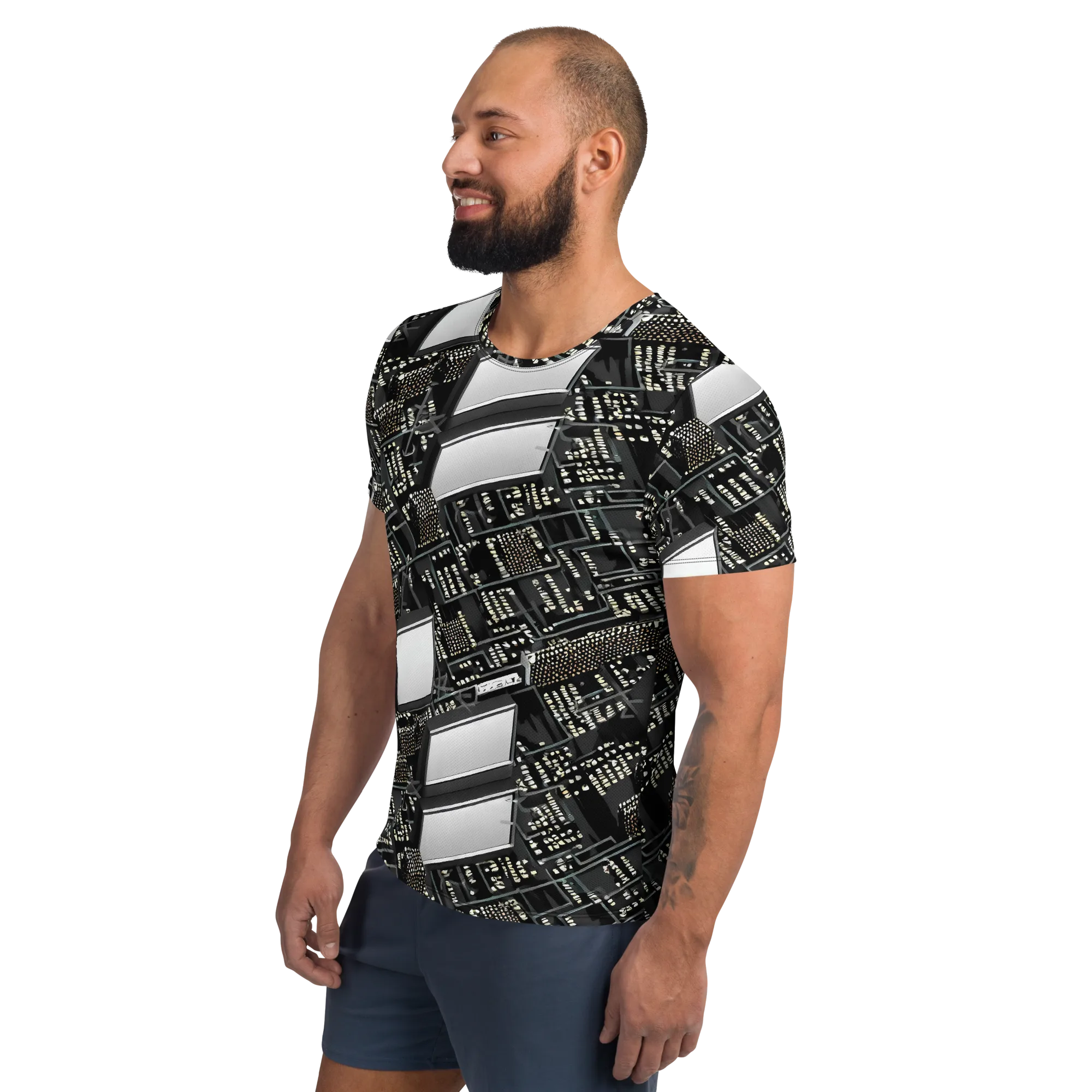 Electro Essence on Men's Athletic T-Shirt — Left