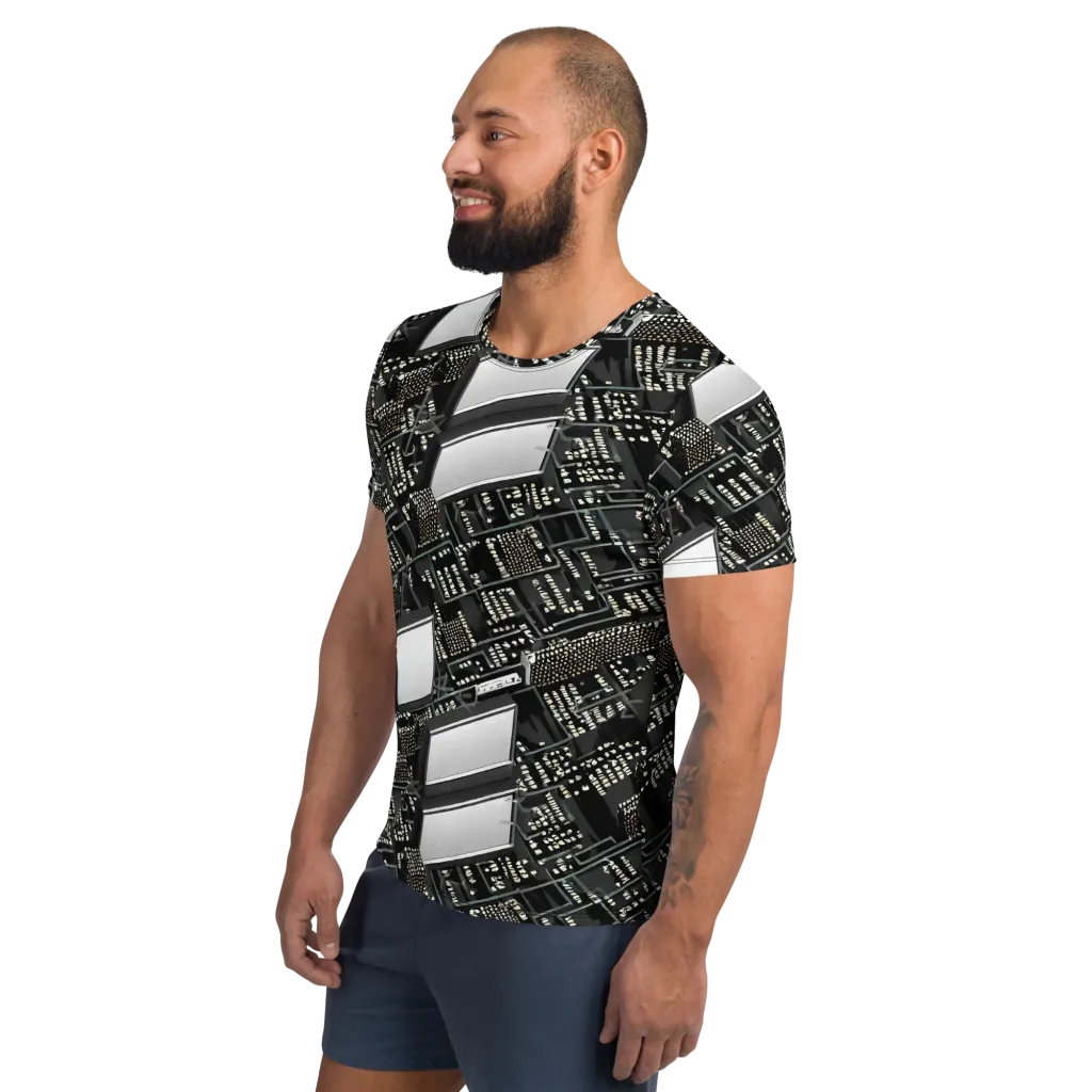 Electro Essence on Men's Athletic T-Shirt — Left