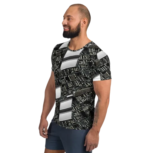 Electro Essence on a Men's Athletic T-Shirt