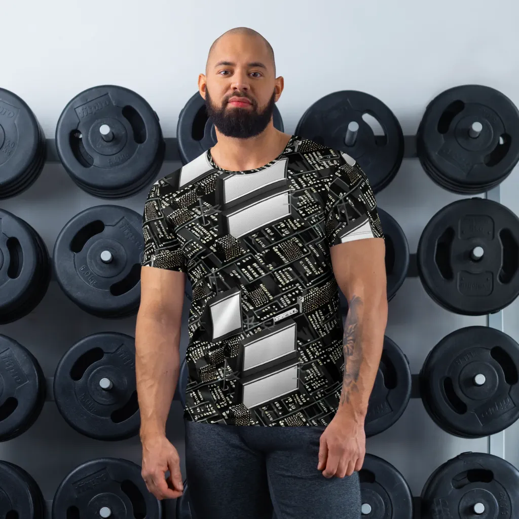 Electro Essence on Men's Athletic T-Shirt — Front